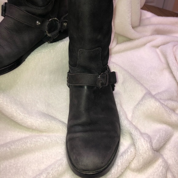 Key Te Black Leather Biker Boots Size EUROPE 40 US 9.5 Made In Italy - Picture 2 of 10